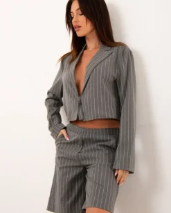 Blazer rayé lacet