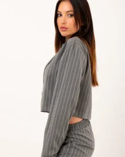 Blazer rayé lacet