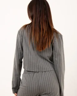 Blazer rayé lacet