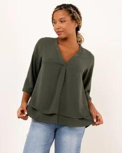 Blouse col en v