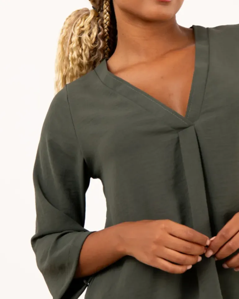 Blouse col en v
