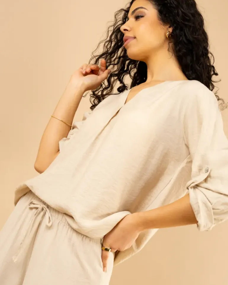 Blouse col en v