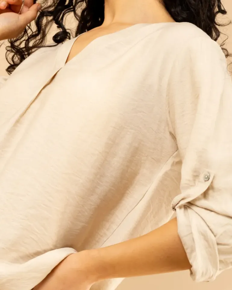 Blouse col en v