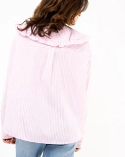 Blouse rayée col claudine