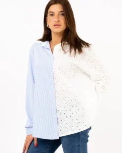 Chemise bi matiere