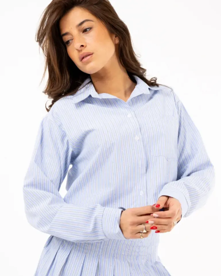 Chemise courte rayée