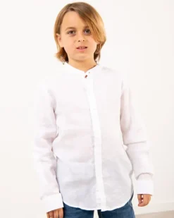 Chemise lin col mao