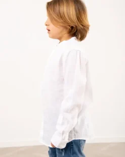 Chemise lin col mao