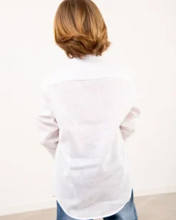 Chemise lin col mao