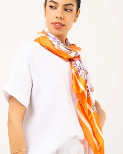 Foulard imprimé orange