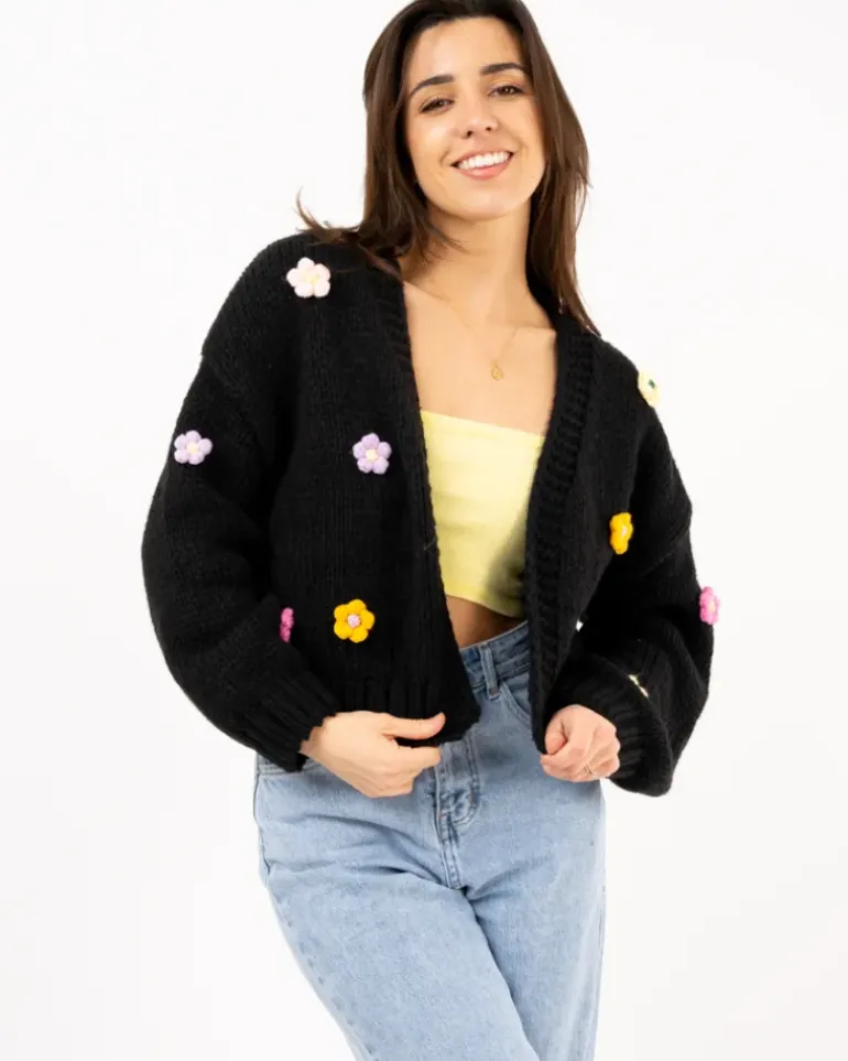 Gilet fleurs multicolores