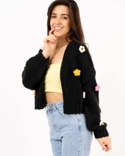 Gilet fleurs multicolores