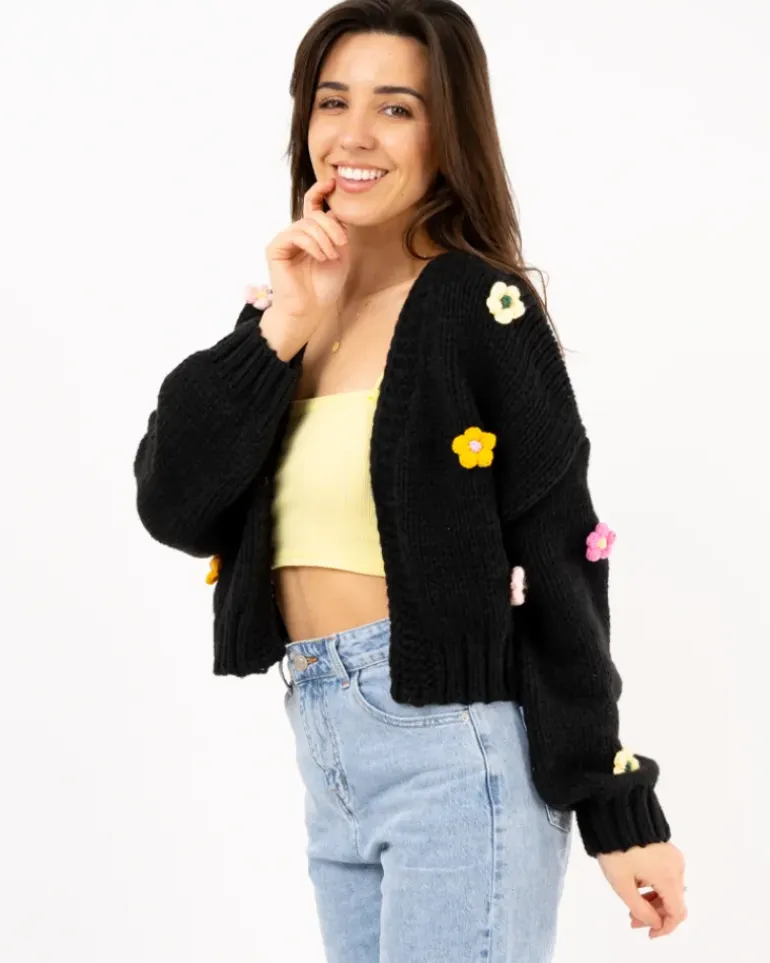 Gilet fleurs multicolores