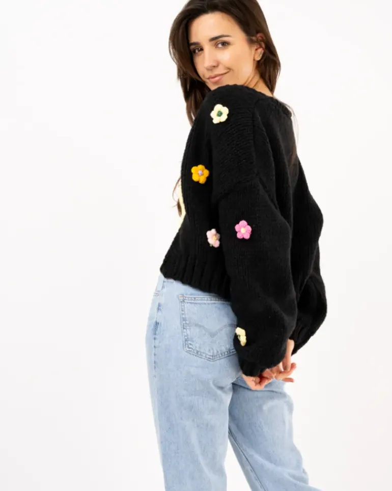 Gilet fleurs multicolores