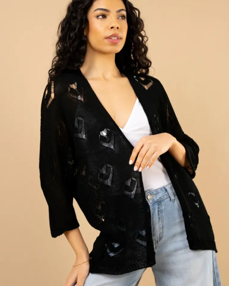 Gilet maille coeur