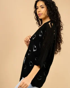 Gilet maille coeur