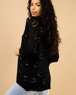 Gilet maille coeur