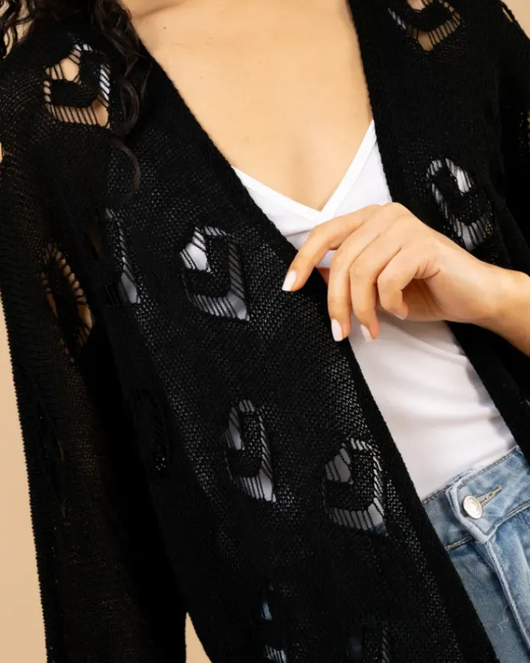Gilet maille coeur