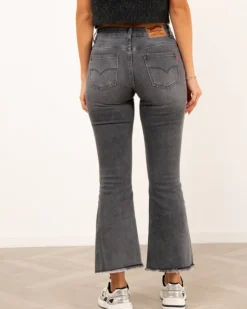 Jean crop gris