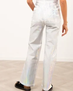 Jean large argenté