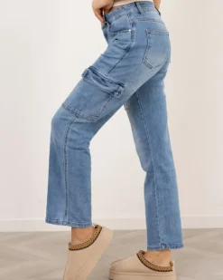 Jean large poches