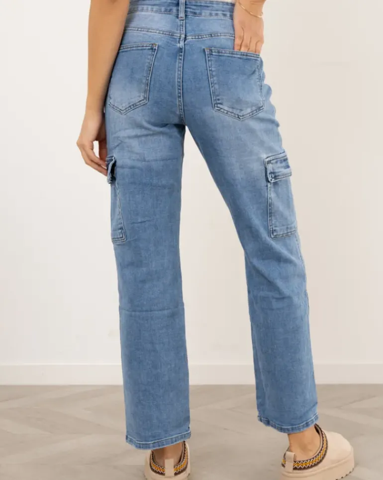 Jean large poches