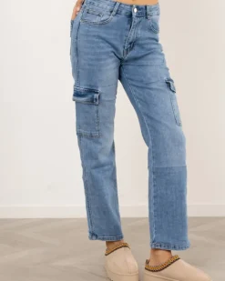 Jean large poches