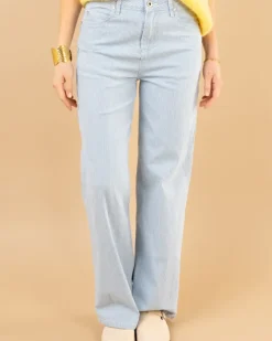 Jean large rayé