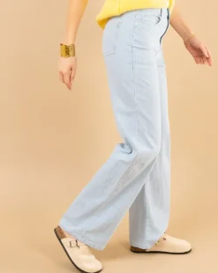 Jean large rayé