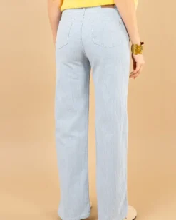Jean large rayé