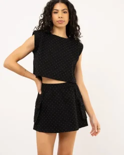 Jupe courte strass