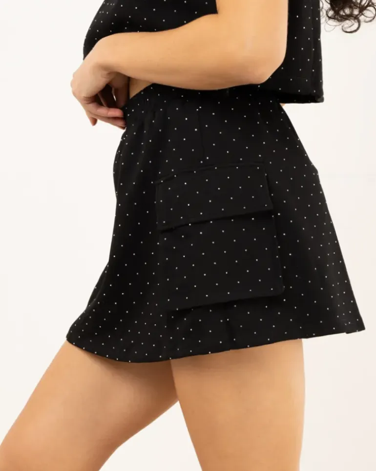 Jupe courte strass