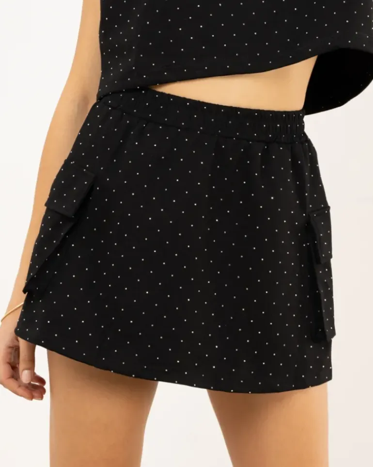 Jupe courte strass