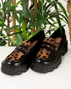 Mocassins imprimé léopard