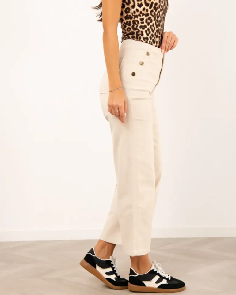 Pantalon court boutons