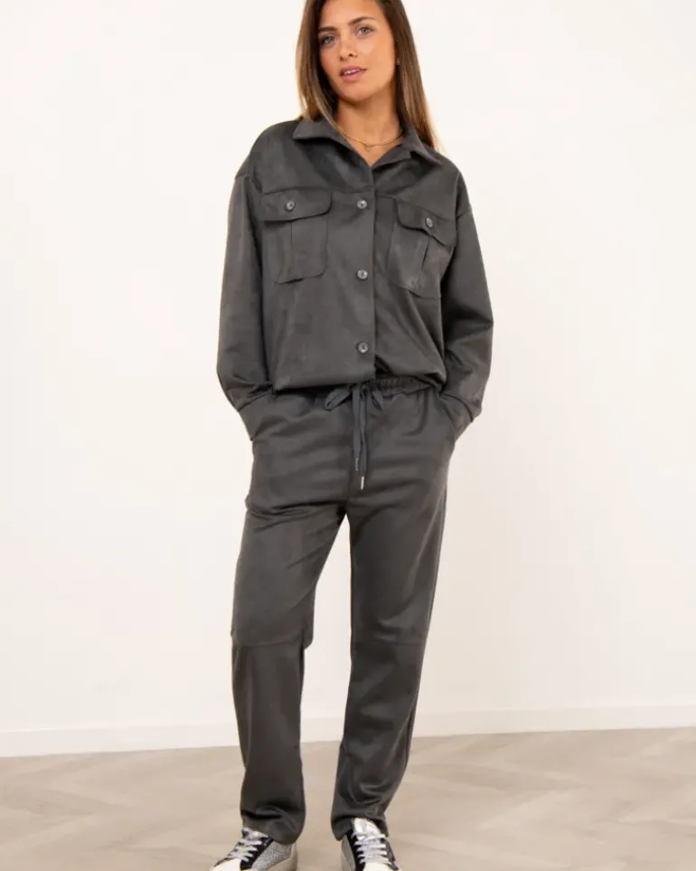 Pantalon effet daim
