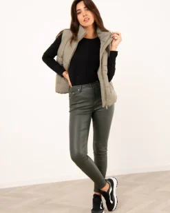 Pantalon huilé taille haute