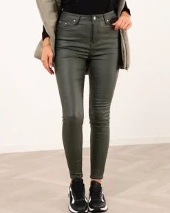 Pantalon huilé taille haute