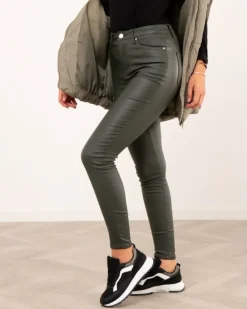 Pantalon huilé taille haute