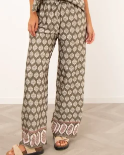Pantalon imprimé kaki