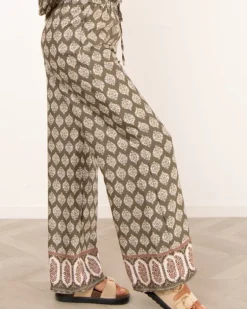 Pantalon imprimé kaki