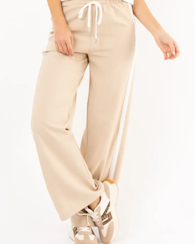 Pantalon large bandes