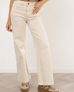Pantalon large beige