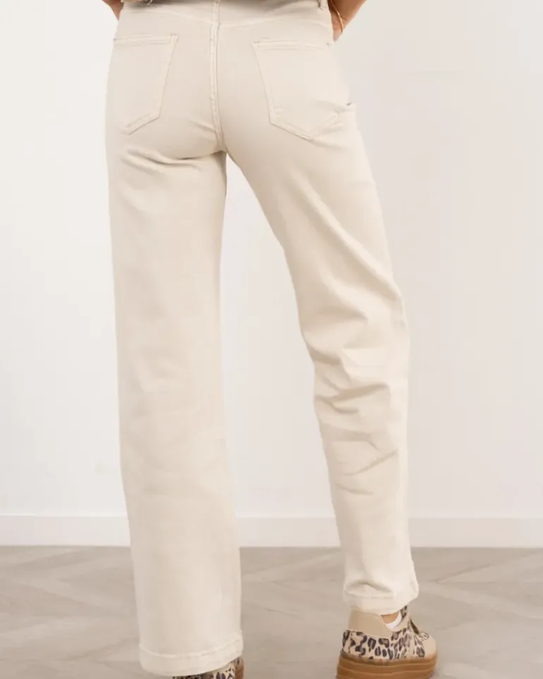 Pantalon large beige
