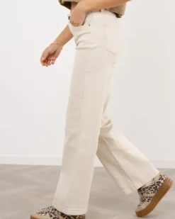Pantalon large beige