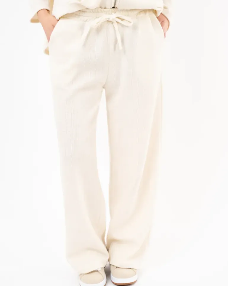 Pantalon large effet velours