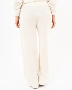 Pantalon large effet velours