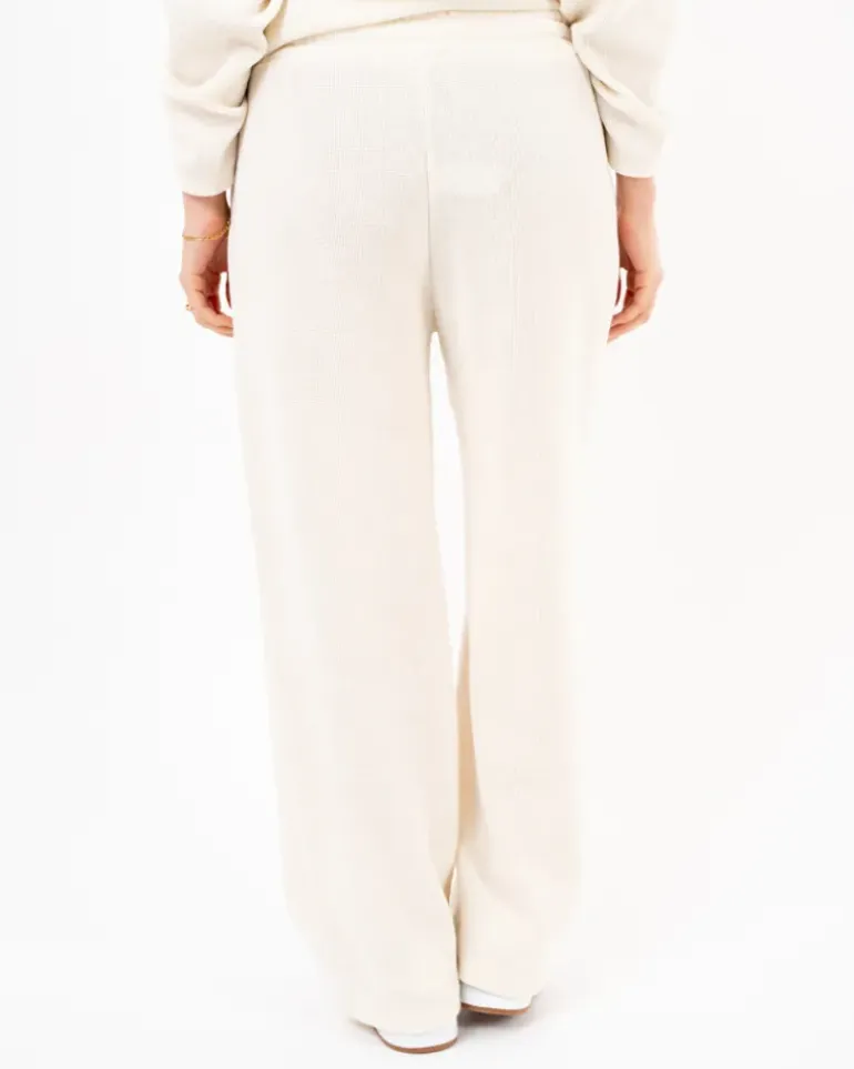 Pantalon large effet velours