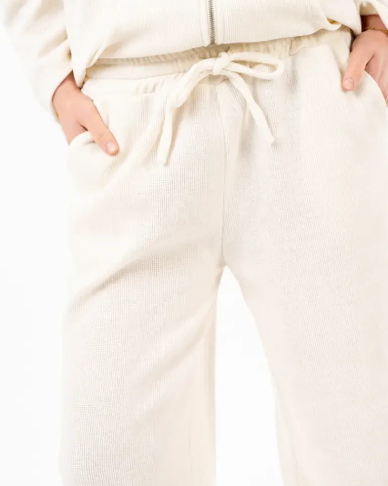 Pantalon large effet velours