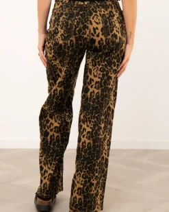 Pantalon large imprimé léopard